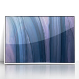 Serene Abstract Fluid Canvas – Contemporary Blue & Plum Art