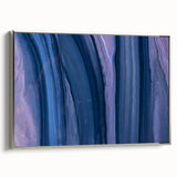 Serene Abstract Fluid Canvas – Contemporary Blue & Plum Art