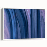 Serene Abstract Fluid Canvas – Contemporary Blue & Plum Art