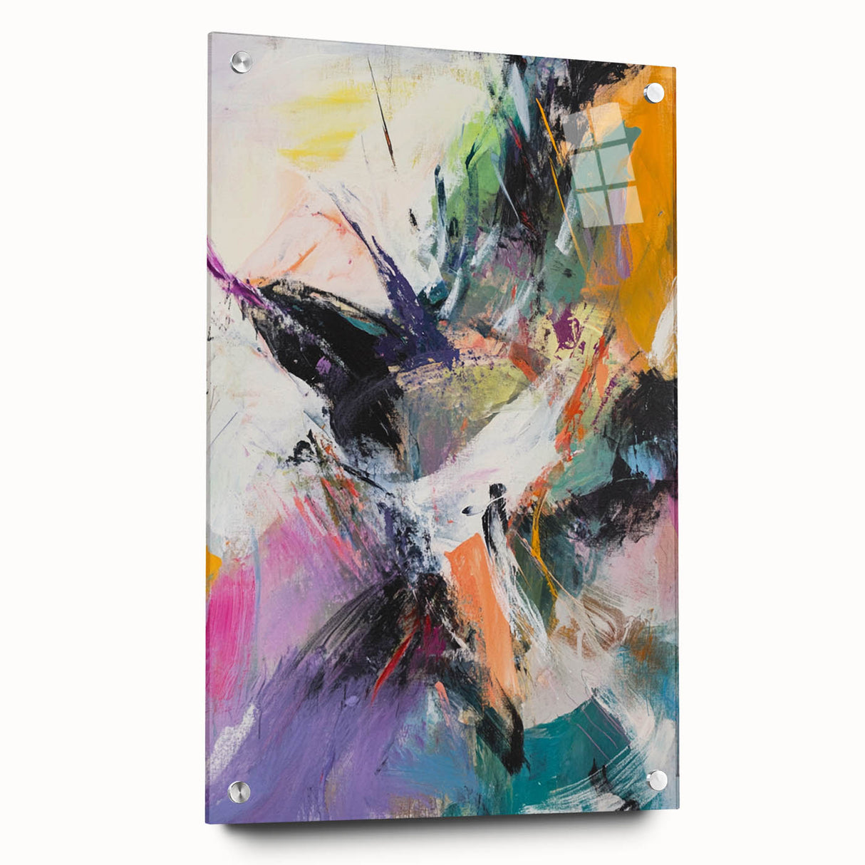 Colorful Abstract Wall Hangings – Energetic Pastel Brushwork Art