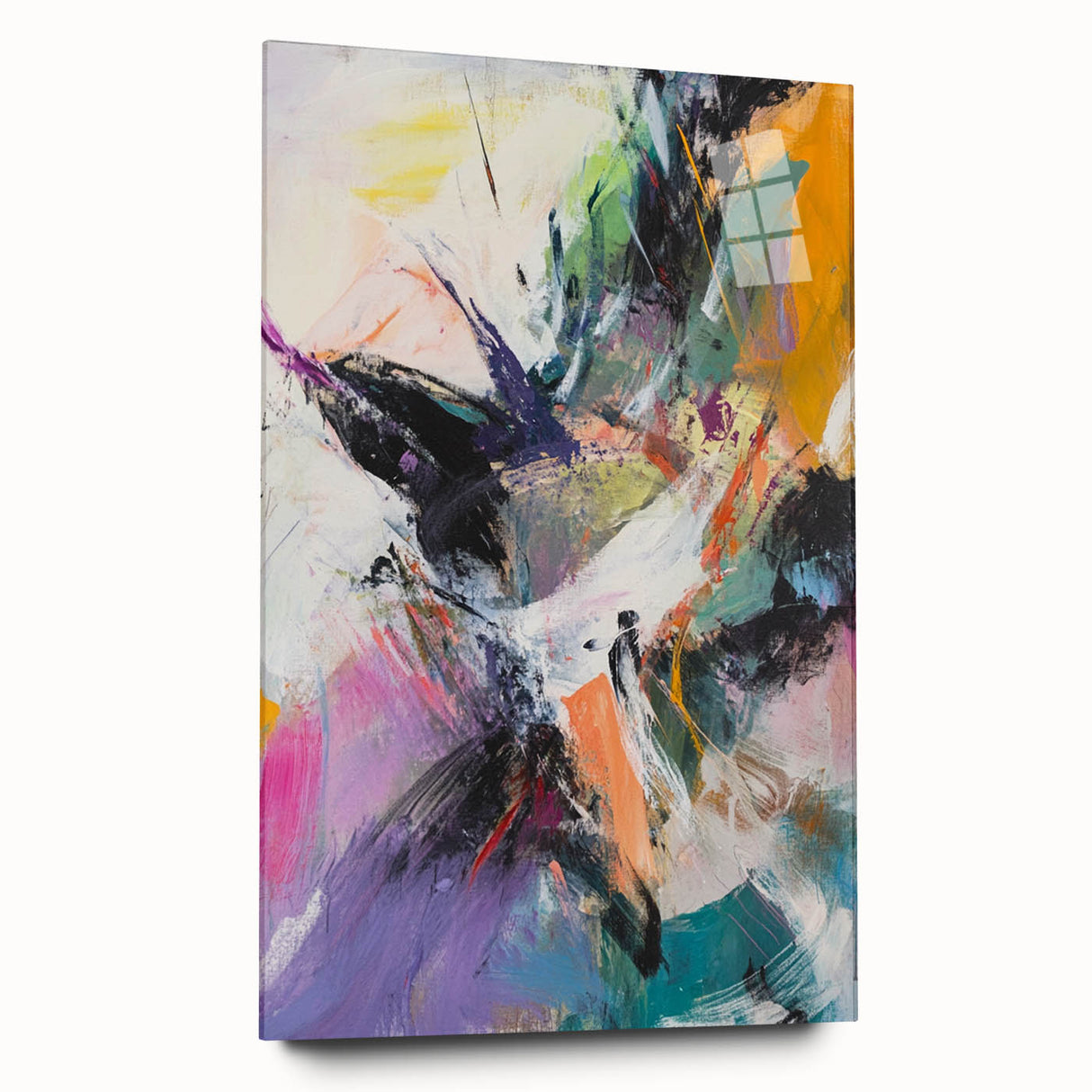 Colorful Abstract Wall Hangings – Energetic Pastel Brushwork Art