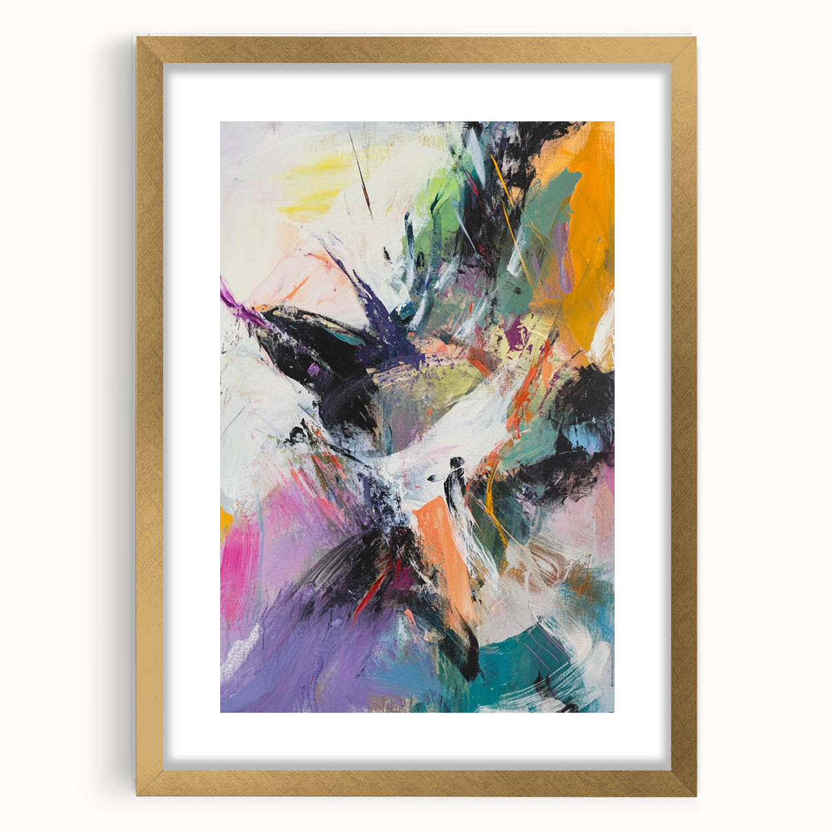 Colorful Abstract Wall Hangings – Energetic Pastel Brushwork Art