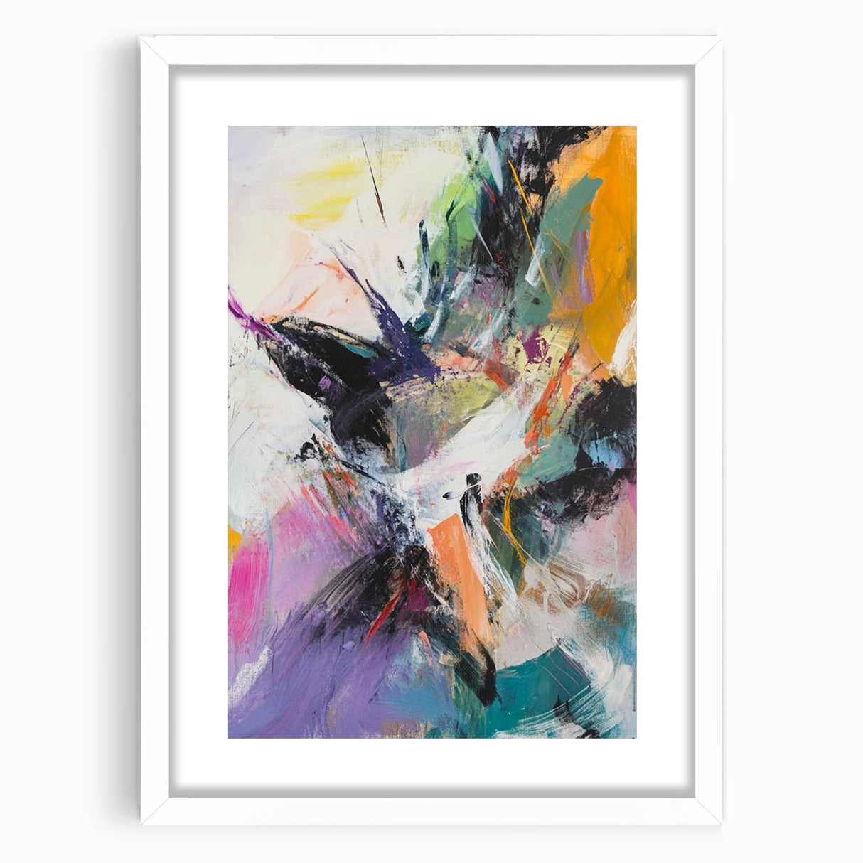 Colorful Abstract Wall Hangings – Energetic Pastel Brushwork Art