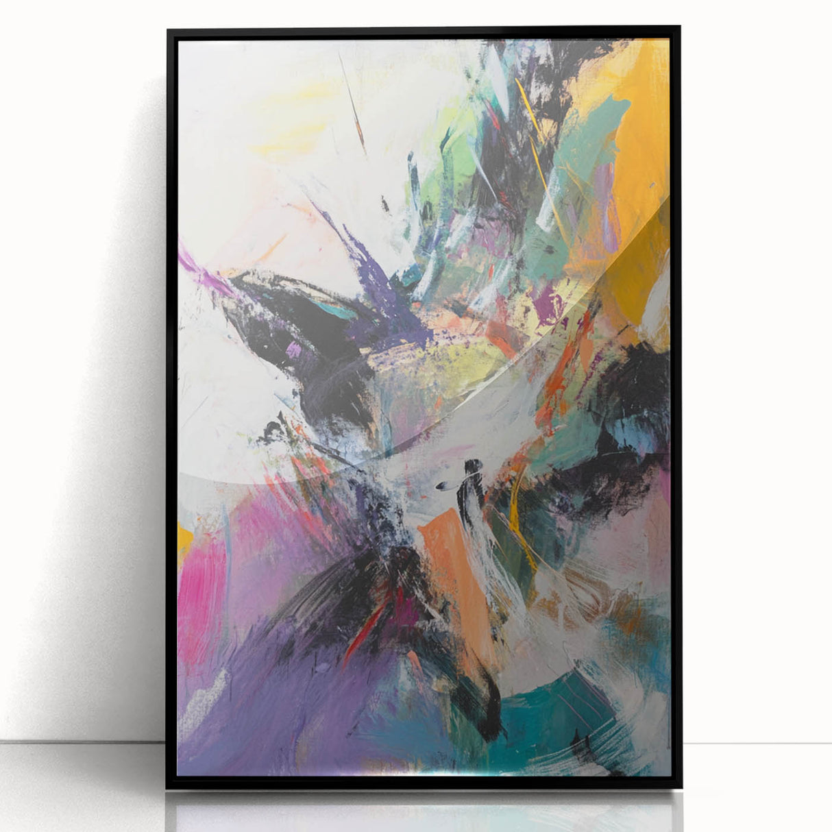 Colorful Abstract Wall Hangings – Energetic Pastel Brushwork Art