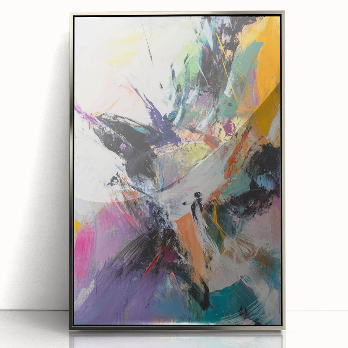 Colorful Abstract Wall Hangings – Energetic Pastel Brushwork Art