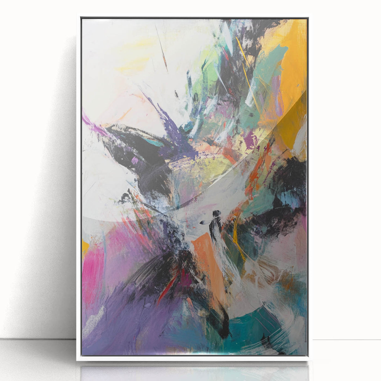 Colorful Abstract Wall Hangings – Energetic Pastel Brushwork Art