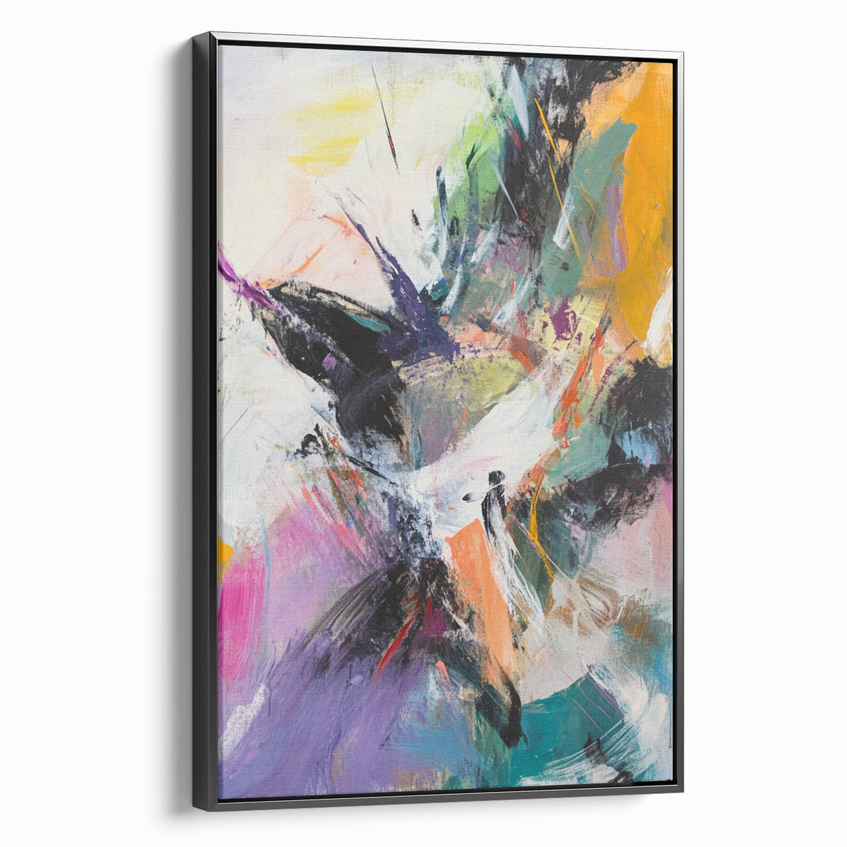 Colorful Abstract Wall Hangings – Energetic Pastel Brushwork Art