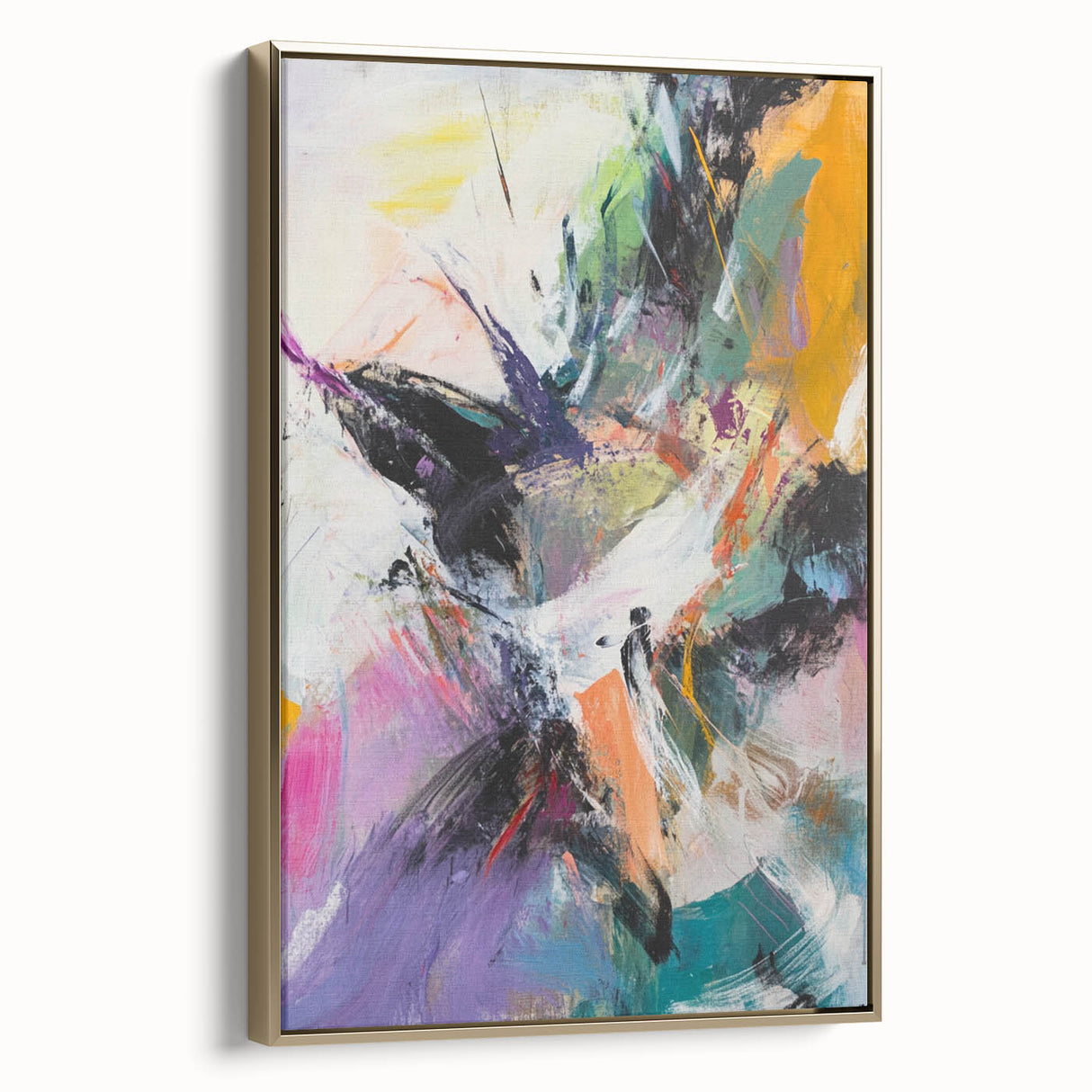 Colorful Abstract Wall Hangings – Energetic Pastel Brushwork Art