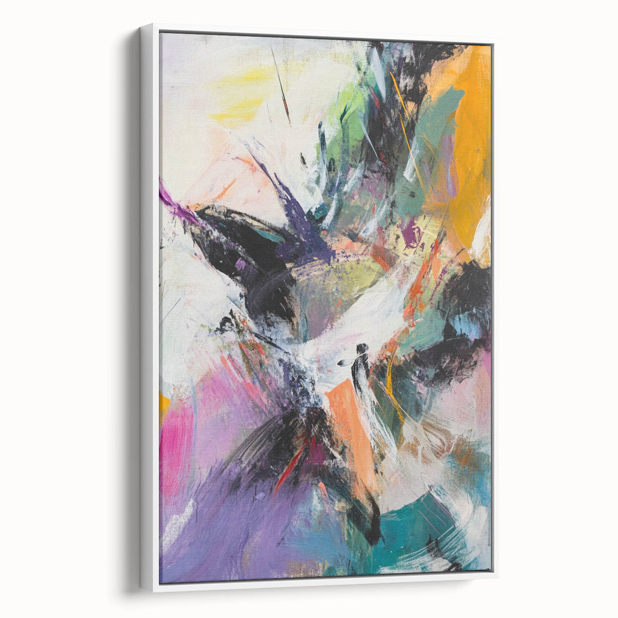 Colorful Abstract Wall Hangings – Energetic Pastel Brushwork Art