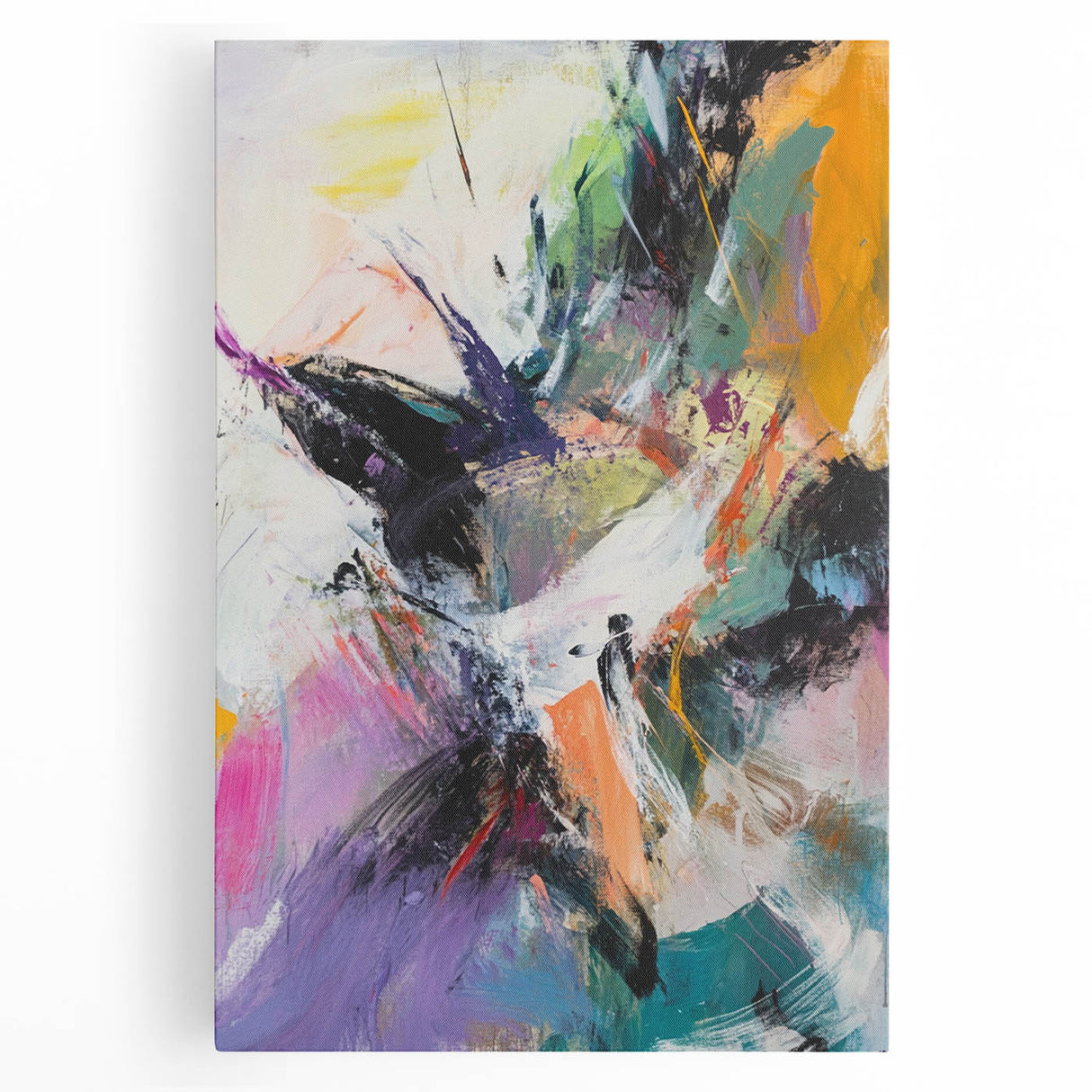 Colorful Abstract Wall Hangings – Energetic Pastel Brushwork Art