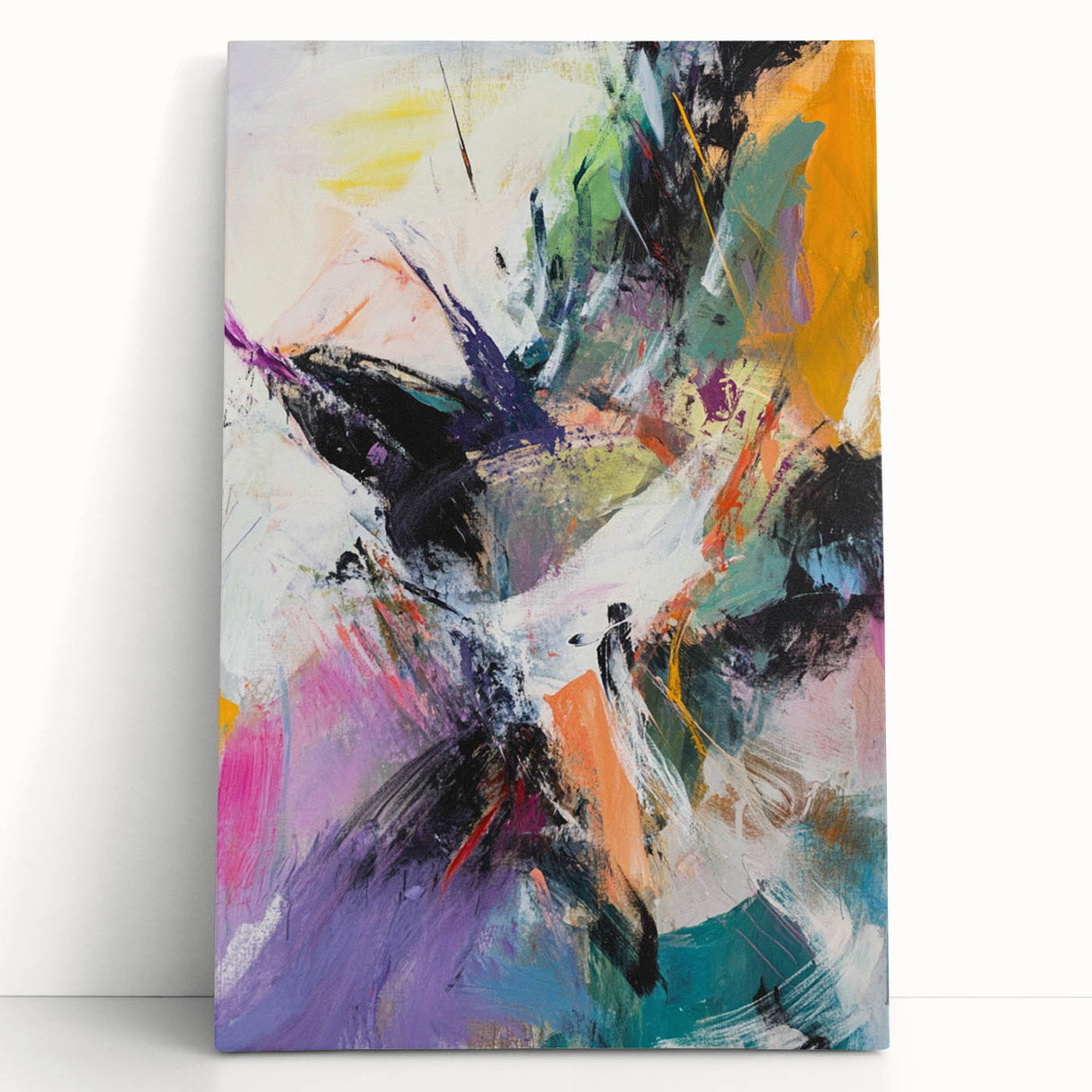 Colorful Abstract Wall Hangings – Energetic Pastel Brushwork Art
