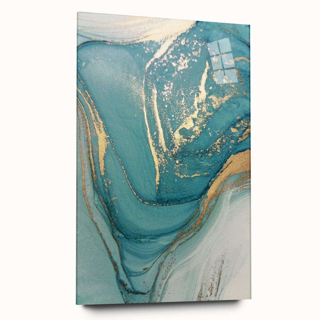 Upscale Abstract Art Collection – Teal & Gold Luxury Canvas