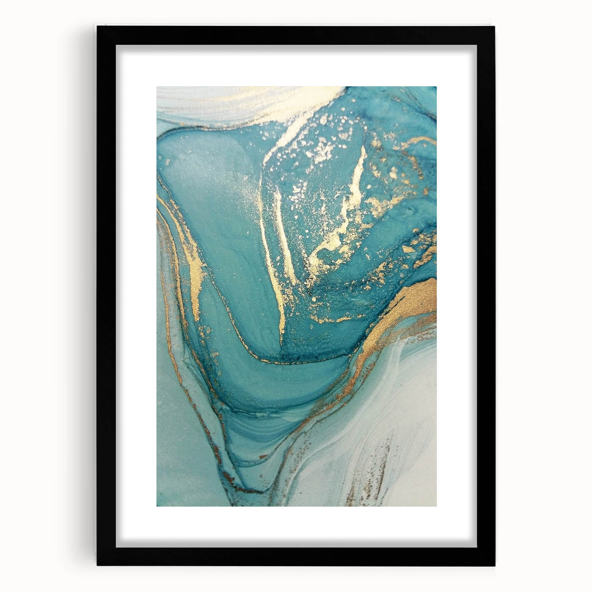 Upscale Abstract Art Collection – Teal & Gold Luxury Canvas