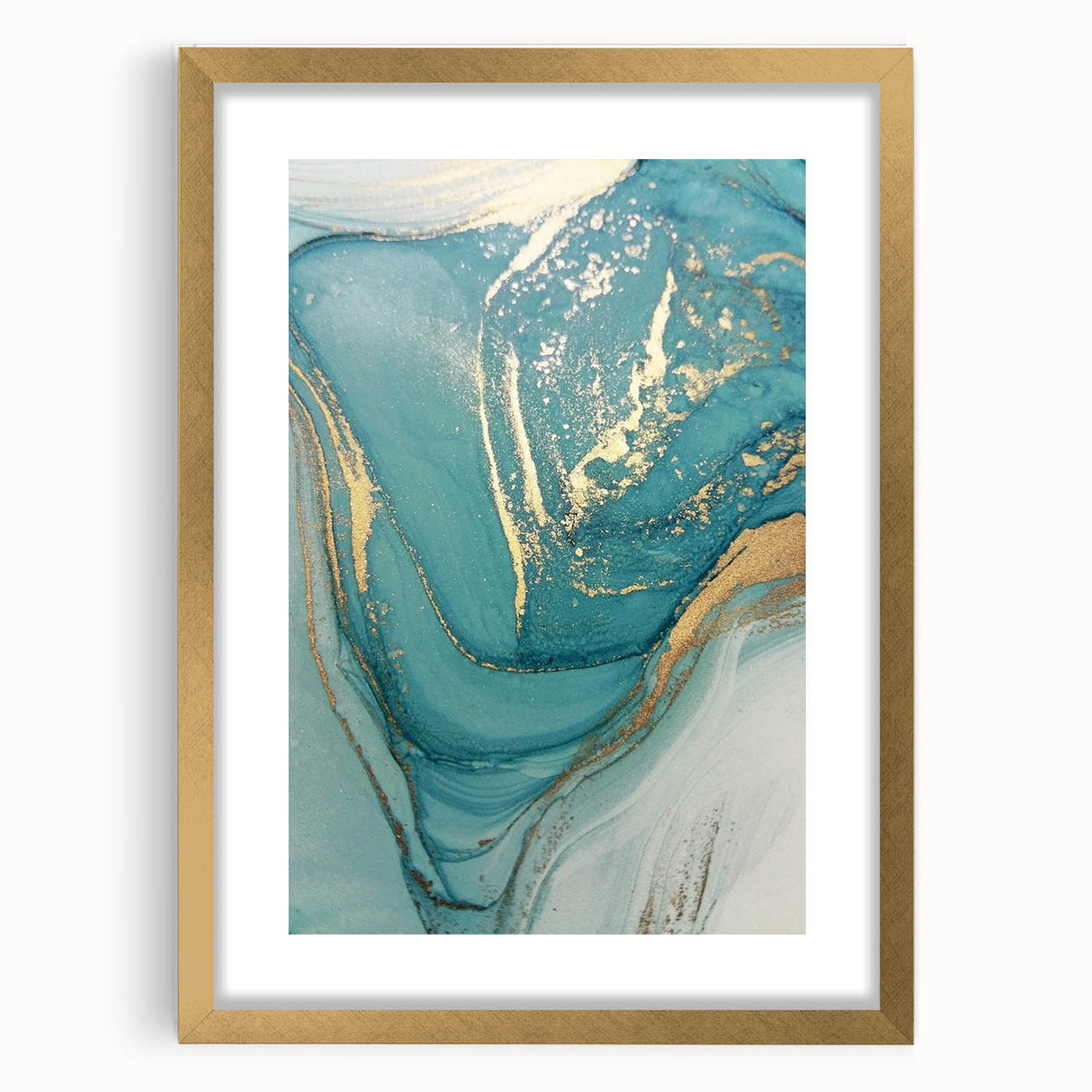 Upscale Abstract Art Collection – Teal & Gold Luxury Canvas