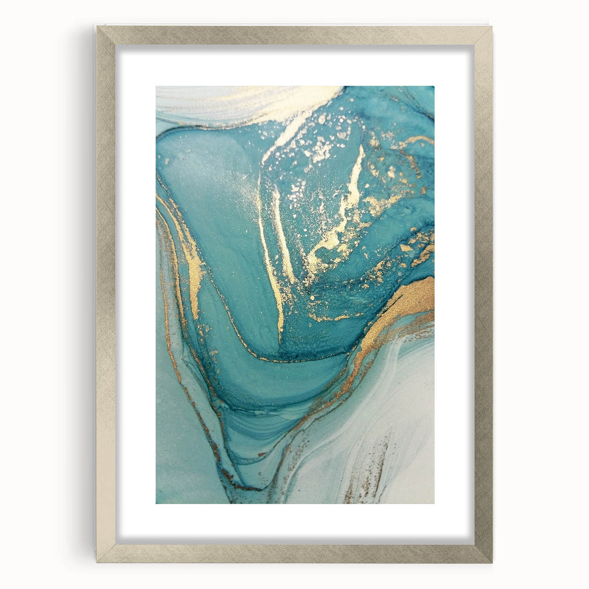 Upscale Abstract Art Collection – Teal & Gold Luxury Canvas