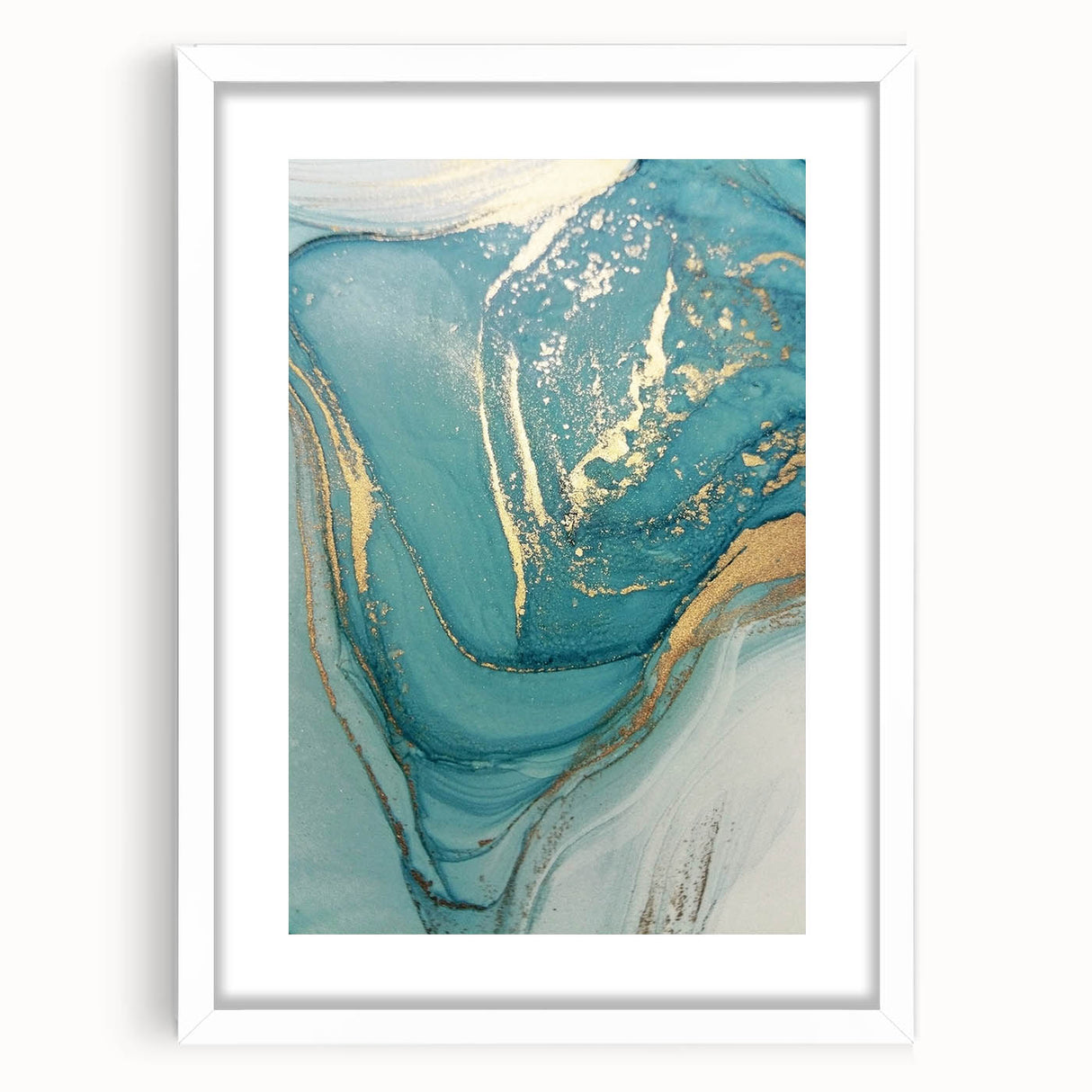Upscale Abstract Art Collection – Teal & Gold Luxury Canvas