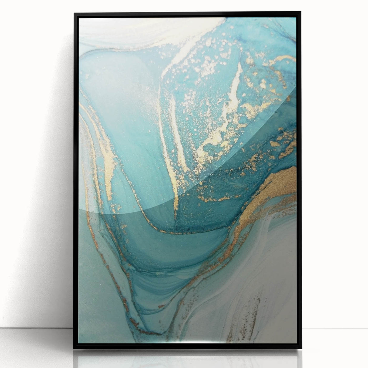 Upscale Abstract Art Collection – Teal & Gold Luxury Canvas