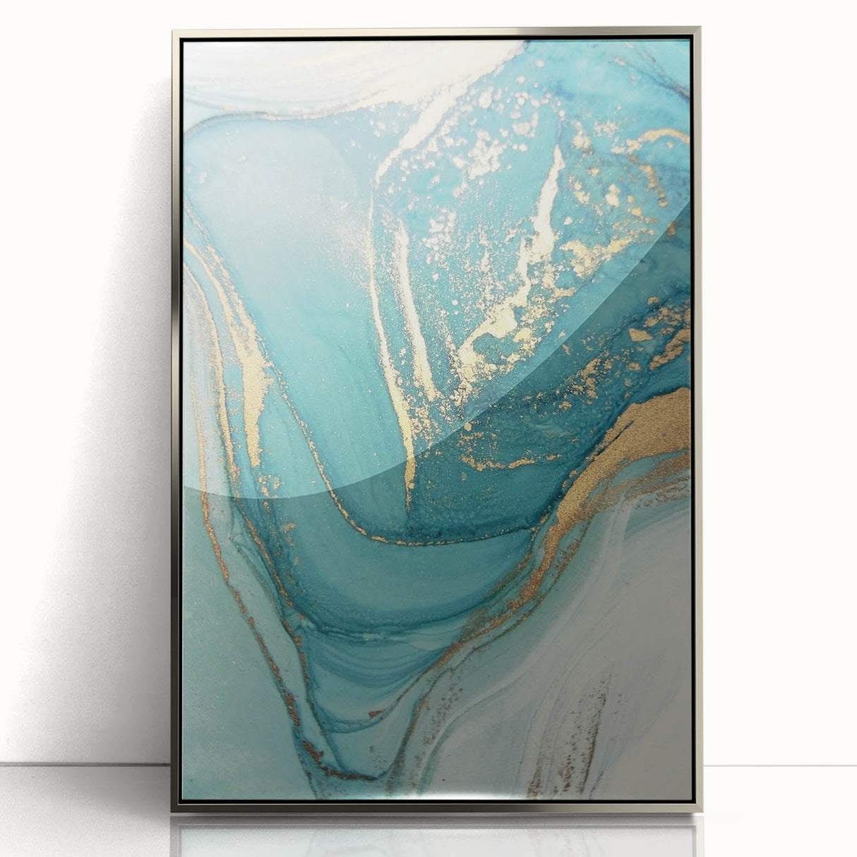 Upscale Abstract Art Collection – Teal & Gold Luxury Canvas