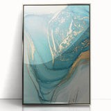 Upscale Abstract Art Collection – Teal & Gold Luxury Canvas