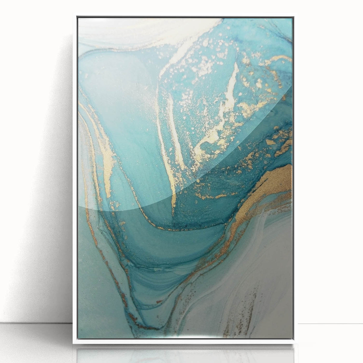 Upscale Abstract Art Collection – Teal & Gold Luxury Canvas