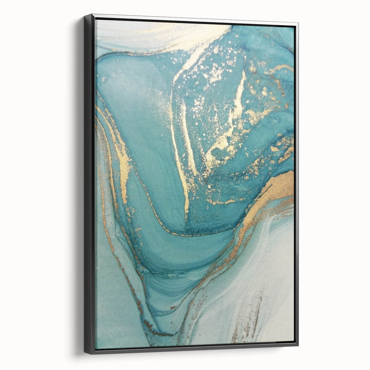 Upscale Abstract Art Collection – Teal & Gold Luxury Canvas