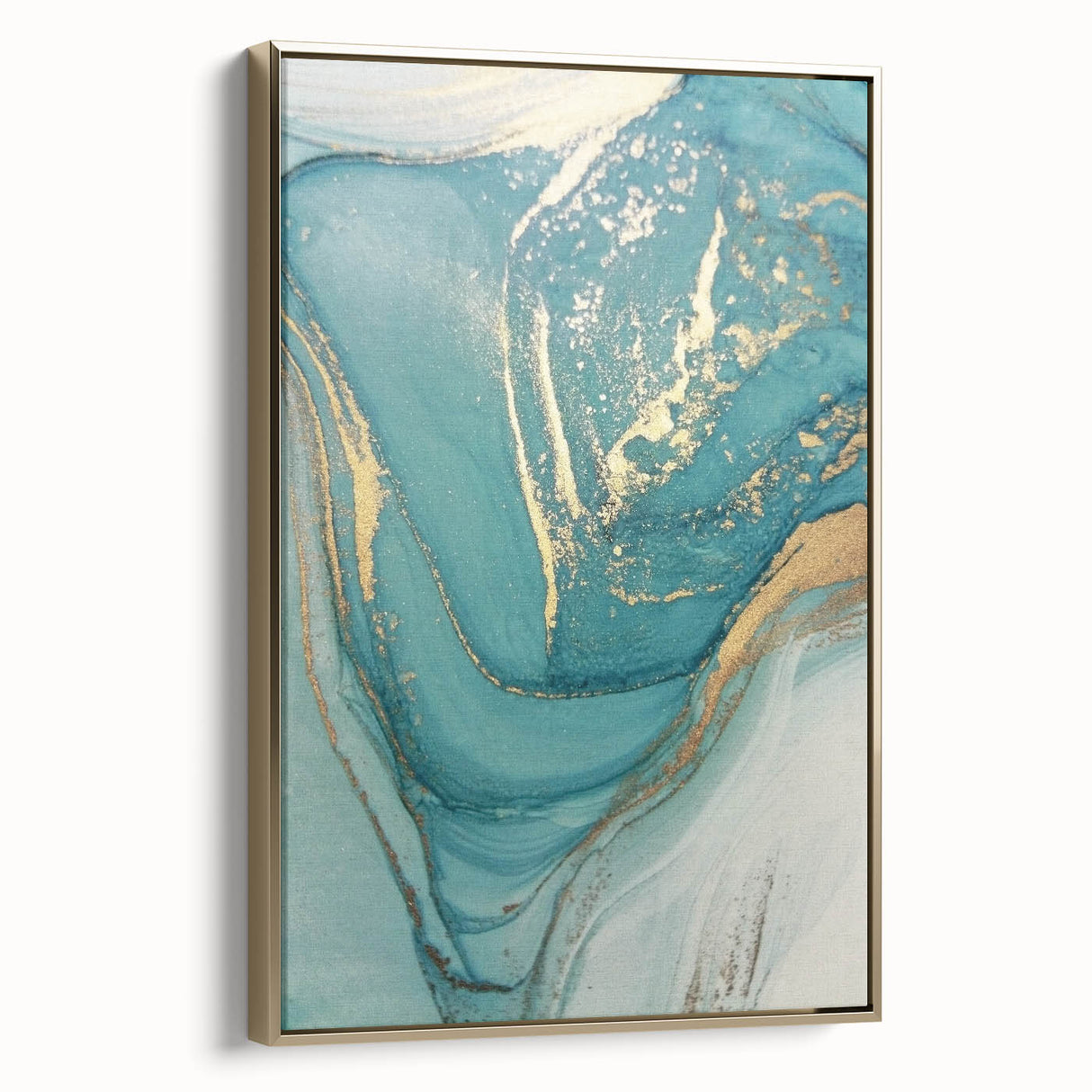 Upscale Abstract Art Collection – Teal & Gold Luxury Canvas