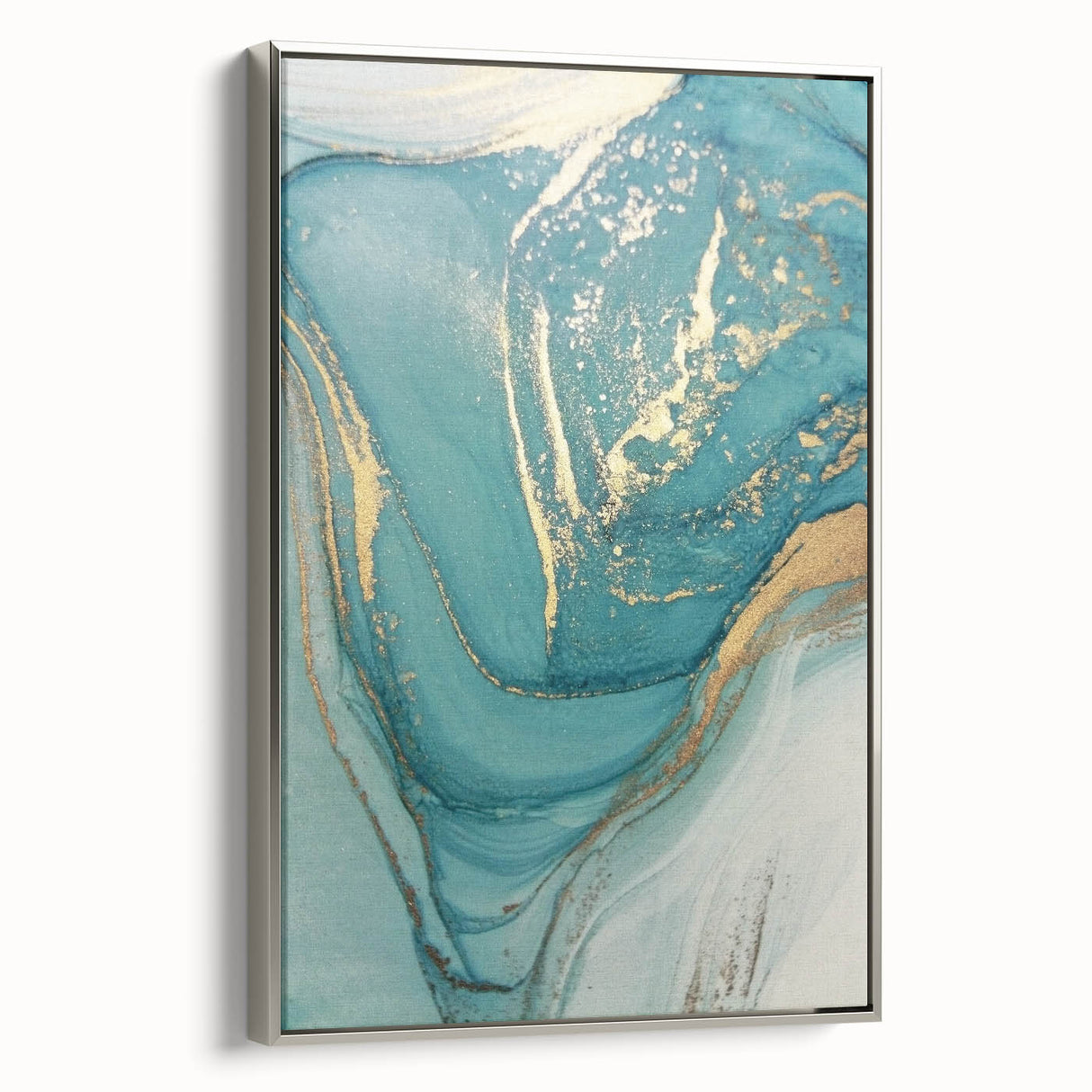 Upscale Abstract Art Collection – Teal & Gold Luxury Canvas