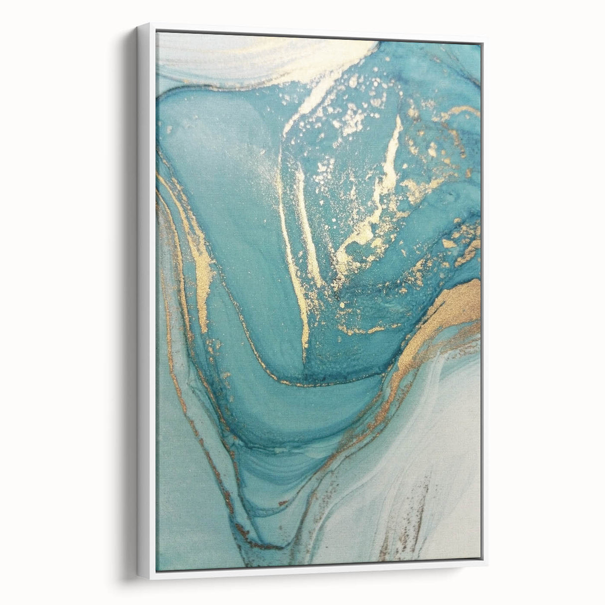 Upscale Abstract Art Collection – Teal & Gold Luxury Canvas