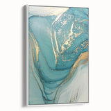 Upscale Abstract Art Collection – Teal & Gold Luxury Canvas