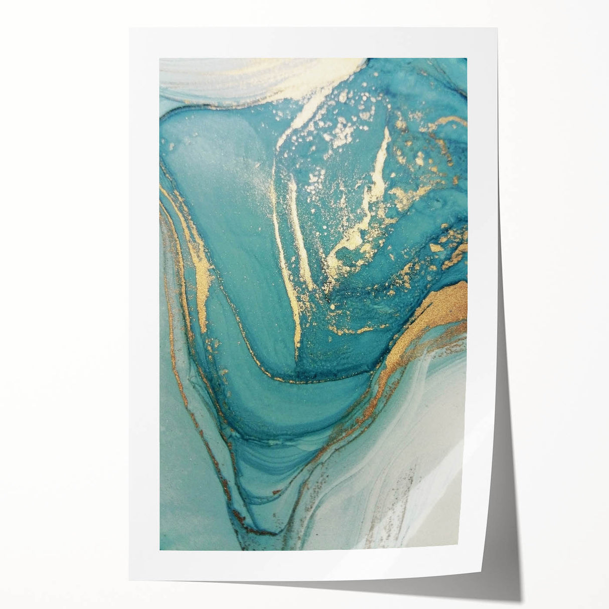 Upscale Abstract Art Collection – Teal & Gold Luxury Canvas