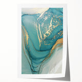 Upscale Abstract Art Collection – Teal & Gold Luxury Canvas