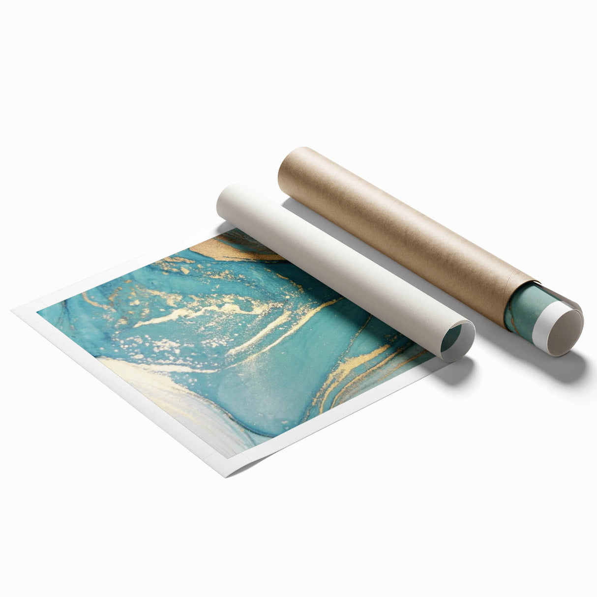 Upscale Abstract Art Collection – Teal & Gold Luxury Canvas