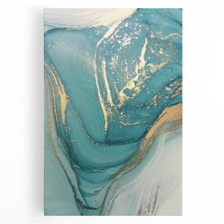 Upscale Abstract Art Collection – Teal & Gold Luxury Canvas