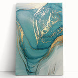 Upscale Abstract Art Collection – Teal & Gold Luxury Canvas