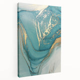 Upscale Abstract Art Collection – Teal & Gold Luxury Canvas