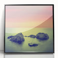 Contemporary Minimalist Nature Art – Soft Sunset Coastal Rock Print