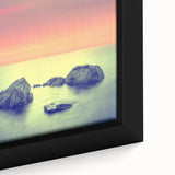 Contemporary Minimalist Nature Art – Soft Sunset Coastal Rock Print