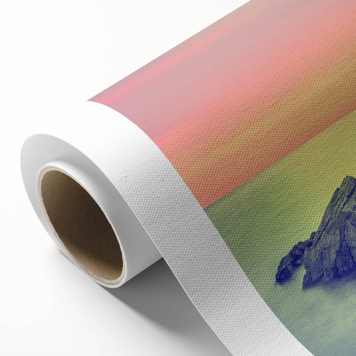 Contemporary Minimalist Nature Art – Soft Sunset Coastal Rock Print