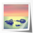 Contemporary Minimalist Nature Art – Soft Sunset Coastal Rock Print