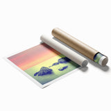 Contemporary Minimalist Nature Art – Soft Sunset Coastal Rock Print
