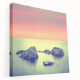 Contemporary Minimalist Nature Art – Soft Sunset Coastal Rock Print