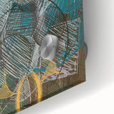 Geometric Moody Modern Wall Art – Abstract Canvas in Blue & Green