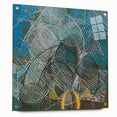 Geometric Moody Modern Wall Art – Abstract Canvas in Blue & Green