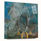 Geometric Moody Modern Wall Art – Abstract Canvas in Blue & Green