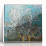 Geometric Moody Modern Wall Art – Abstract Canvas in Blue & Green