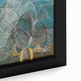 Geometric Moody Modern Wall Art – Abstract Canvas in Blue & Green