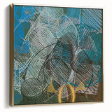 Geometric Moody Modern Wall Art – Abstract Canvas in Blue & Green