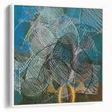 Geometric Moody Modern Wall Art – Abstract Canvas in Blue & Green