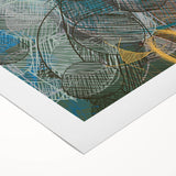 Geometric Moody Modern Wall Art – Abstract Canvas in Blue & Green