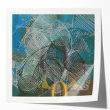 Geometric Moody Modern Wall Art – Abstract Canvas in Blue & Green